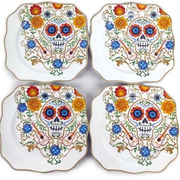 Disney NWOB Pixar Ceramic COCO Dessert Plates by Patina Vie, Set of 4, 8" - Picture 1 of 4